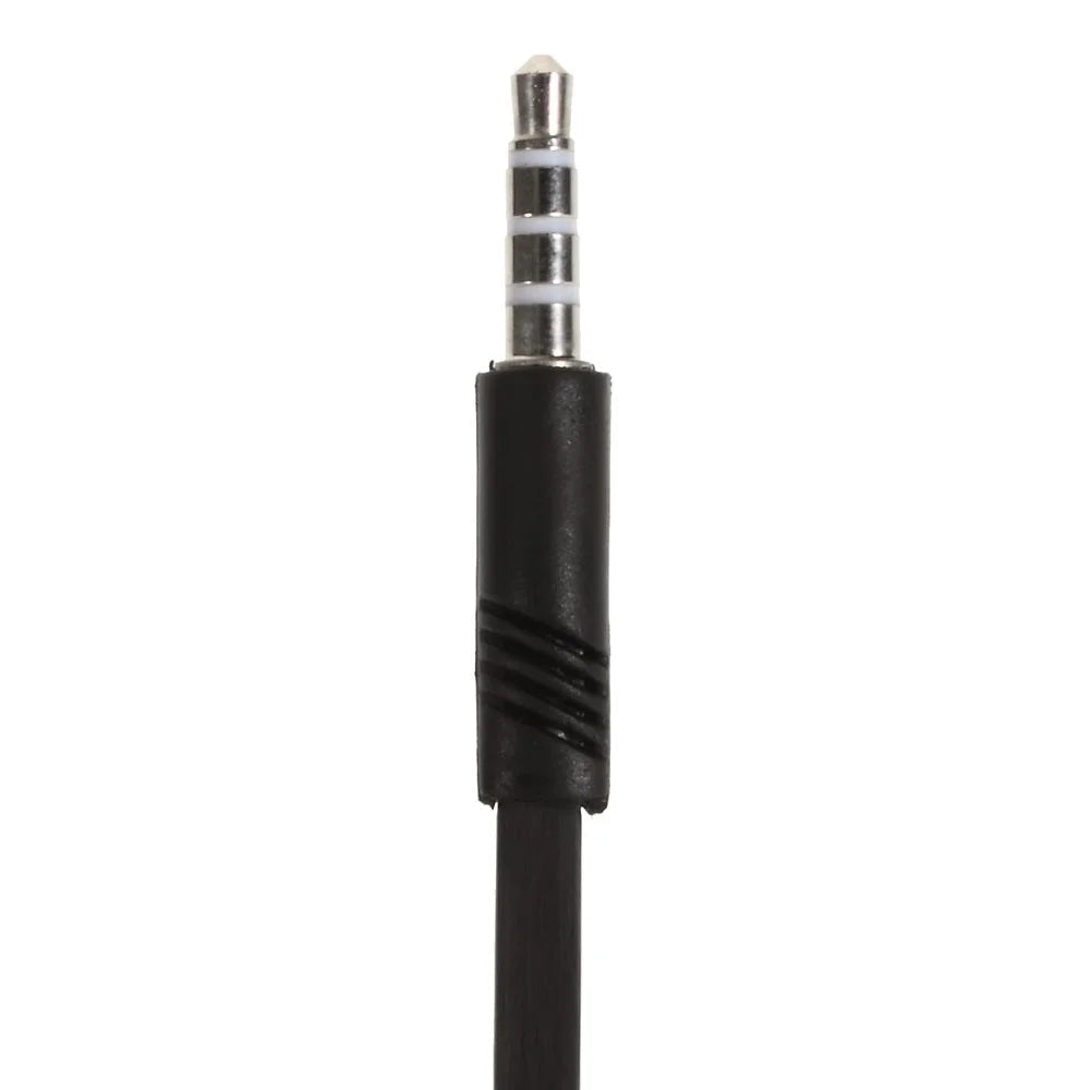 LANGSDOM JM26 3.5mm Flat In-ear Stereo Earphone Headset with Mic for iPhone Samsung HTC - Black - 2