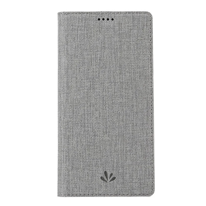 VILI DMX Cross Surface Leather Card Holder Phone Case for LG G8s ThinQ - Grey - 2