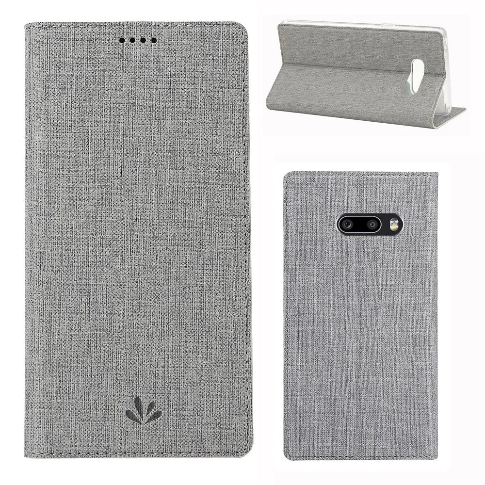 VILI DMX Cross Texture Leather Stand Case with Card Slot for LG G8X ThinQ / V50s ThinQ - Grey - 1