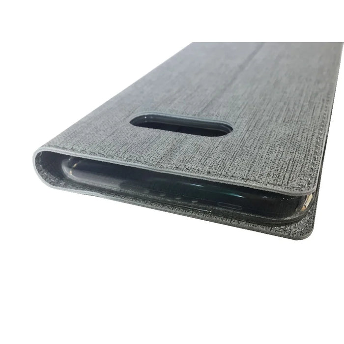 VILI DMX Cross Texture Leather Stand Case with Card Slot for LG G8X ThinQ / V50s ThinQ - Grey - 6