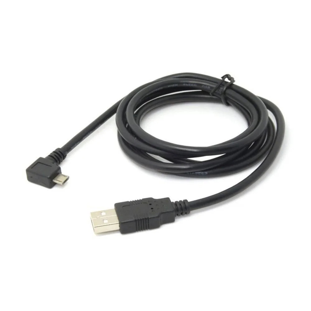 1.5m Left Angled Micro USB 5pin Male to USB Port Sync Charging Cable for Samsung Sony Huawei - 2