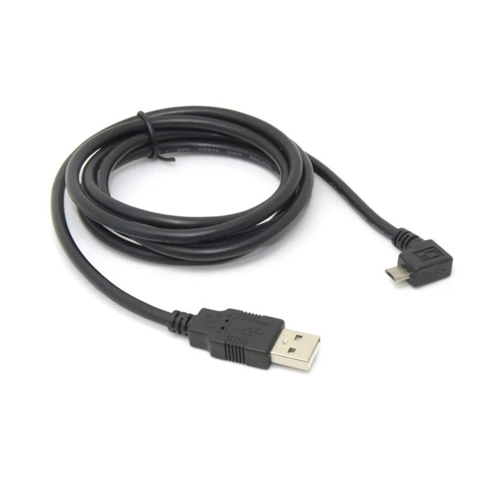 1.5m Left Angled Micro USB 5pin Male to USB Port Sync Charging Cable for Samsung Sony Huawei - 3
