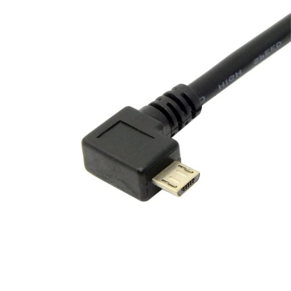 1.5m Left Angled Micro USB 5pin Male to USB Port Sync Charging Cable for Samsung Sony Huawei - 5