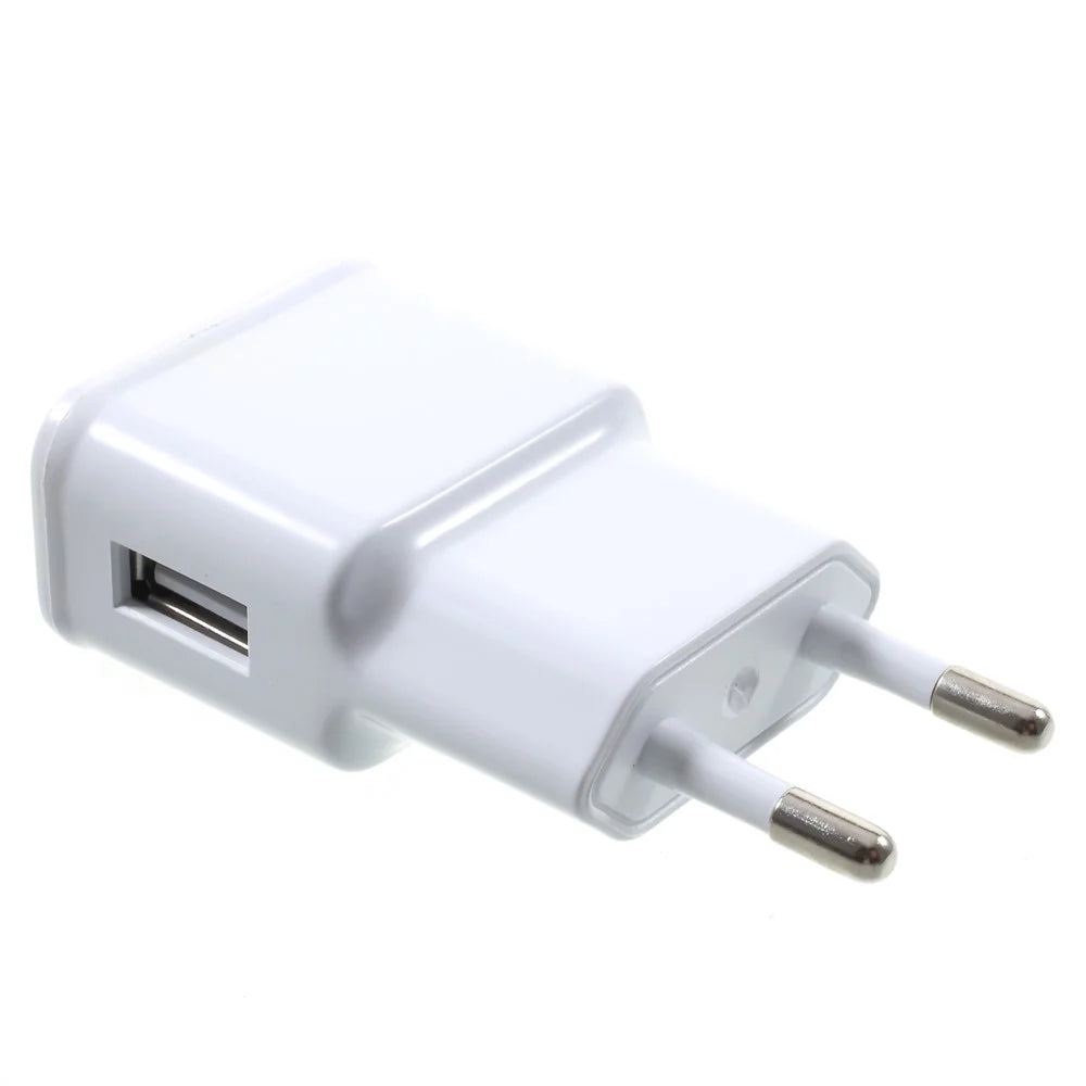5V 2.1A Wall Charger Travel AC Adapter + 1M USB Type-C Cable - White / EU Plug - 5