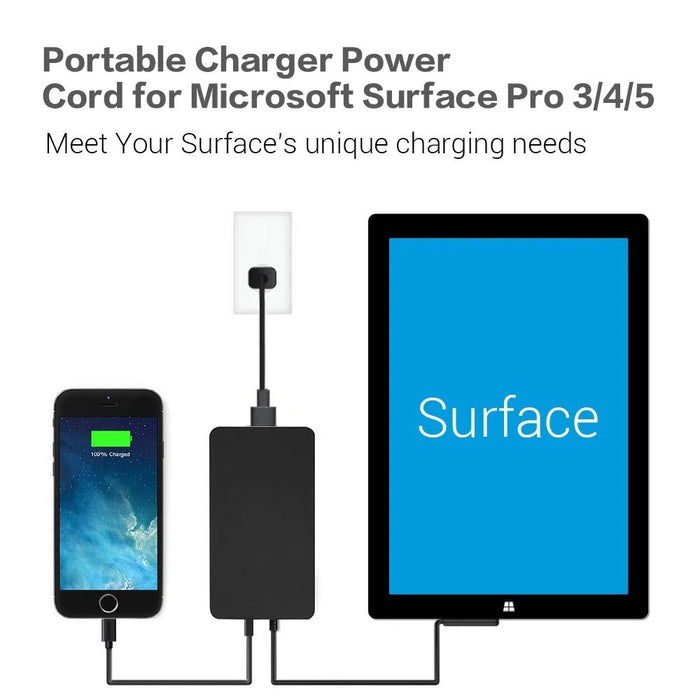 15V 4A Power Charger Adapter for Microsoft Pro 5/4/3, Surface Book 2017/1706/1800/1735/1736 - EU Plug - 4