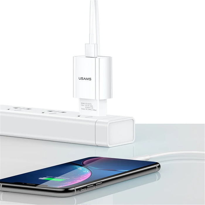 USAMS US-CC075 T18 5V 2.1A Single USB Travel Wall Time-Saving Charger for Smartphones - EU Plug - 7