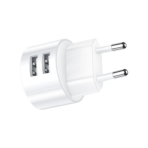 USAMS US T20 Dual-USB Round Portable Travel Wall Charger - EU Plug - 1