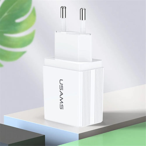 USAMS US-CC T24 2.1A Dual-USB Portable Travel Wall Charger - EU Plug - 1