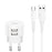 USAMS Dual Ports USB Round Travel Charger + Type-C Data Sync Charging Cable for Huawei Samsung - EU Plug - 1