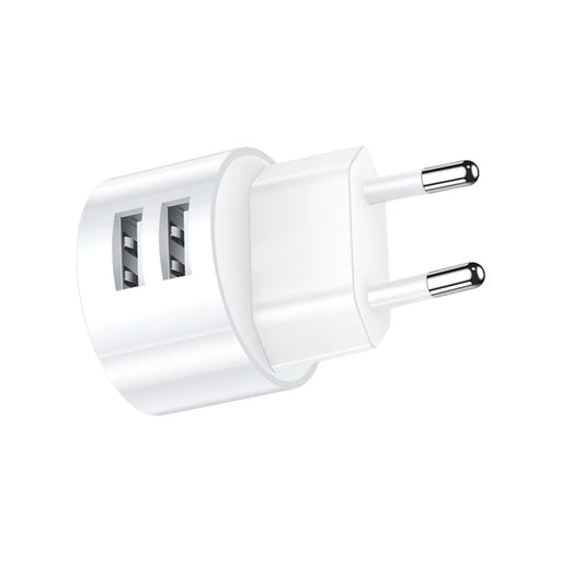 USAMS Dual Ports USB Round Travel Charger + Type-C Data Sync Charging Cable for Huawei Samsung - EU Plug - 2
