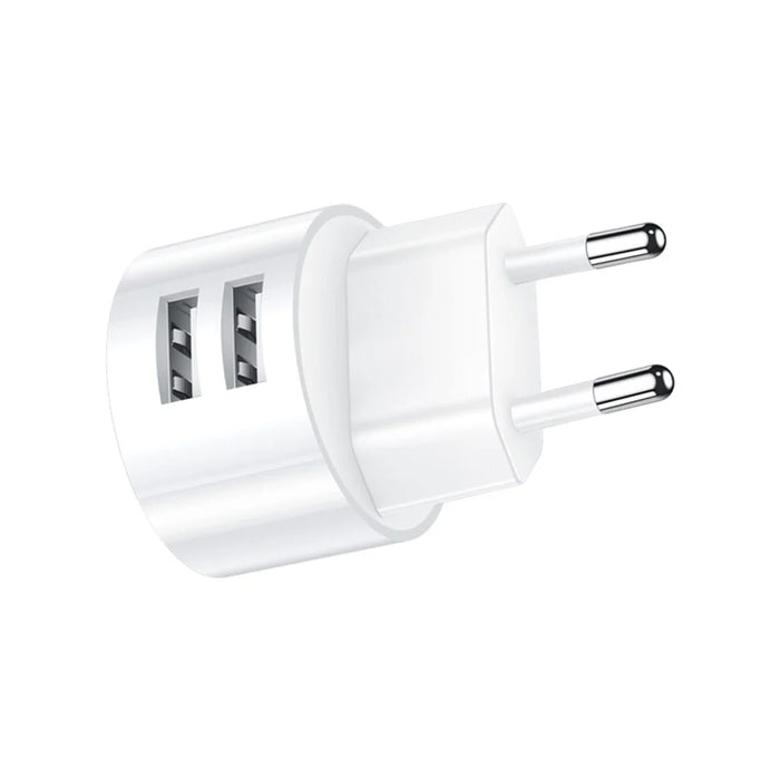 USAMS USAMS-XT T20 Dual USB Ports Round Travel Charger + U35 Data Sync Micro Charging Cable Set - EU Plug - 2
