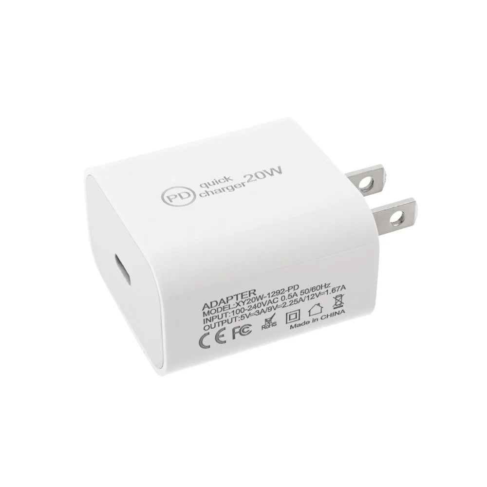 20W PD Intelligent Quick Charging Wall Charger Portable Travel Charger for iPhone Huawei Xiaomi Samsung Mobile Phones [US Plug] - 4