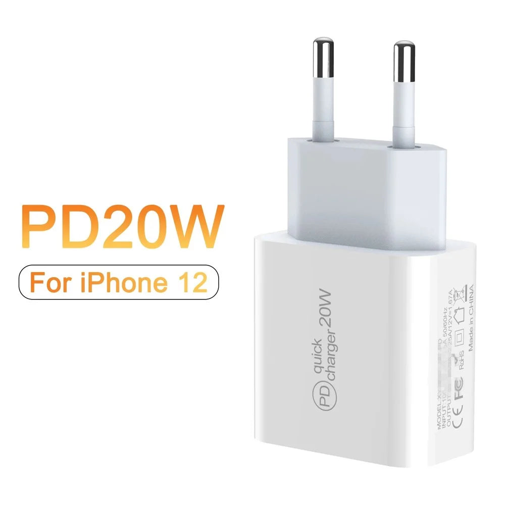 PD 20W Fast Charging USB C Charger Block EU Plug Power Adapter for iPhone 13 / 14 Series - 2