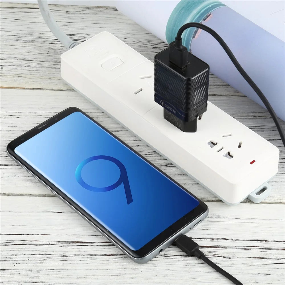 LZ-728 2 in 1 QC 3.0 18W [EU Plug] Travel Charger + USB to Lightning 8 Pin Data Cable, 1m - Black - 6