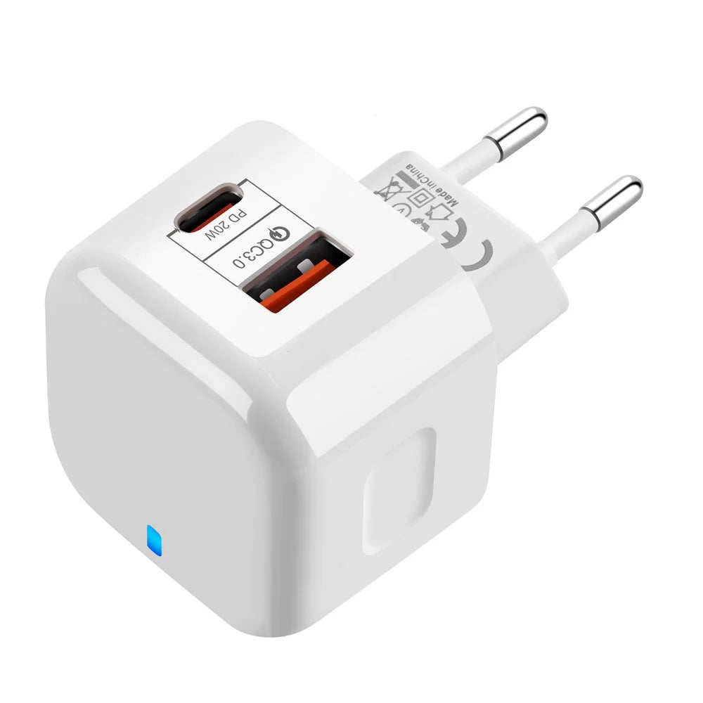 YSY-6087 PD 20W+QC 3.0 Dual Port Wall Charger Travel Power Adapter - EU Plug - 4