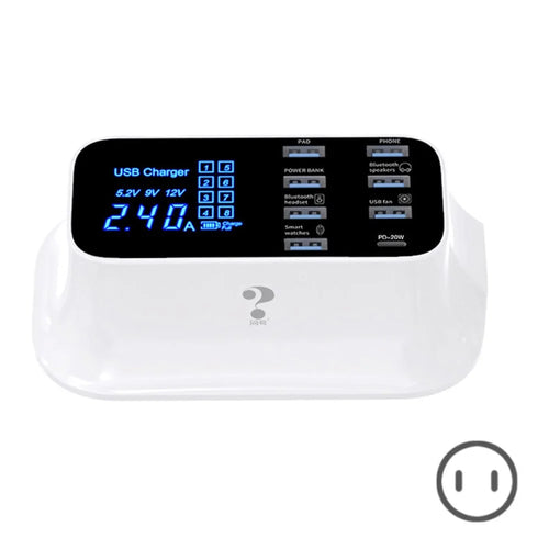 WIN HOW SOLUTION YC-CDA19 Type C PD 20W Fast Charging Hub Station 8-Port USB Charger for iPhone 12 11 X XR XS Max [CE Certificated] - US Plug - 1