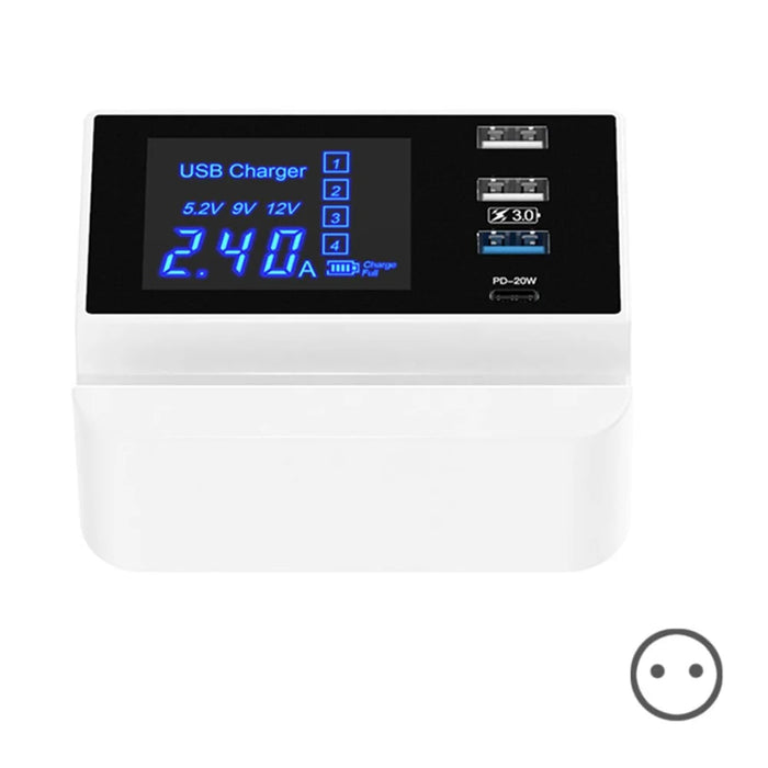 WIN HOW SOLUTION YC-CDA26D Quick Charge 3.0 USB +PD 20W Type-C Fast Charging Station 4-Port Charger [CE Certificated] - EU Plug - 1