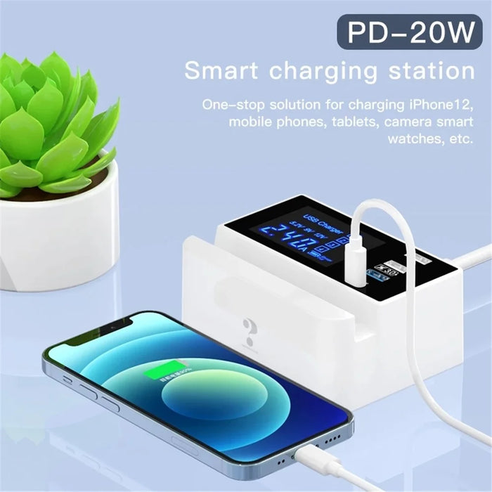 WIN HOW SOLUTION YC-CDA26D Quick Charge 3.0 USB +PD 20W Type-C Fast Charging Station 4-Port Charger [CE Certificated] - EU Plug - 2