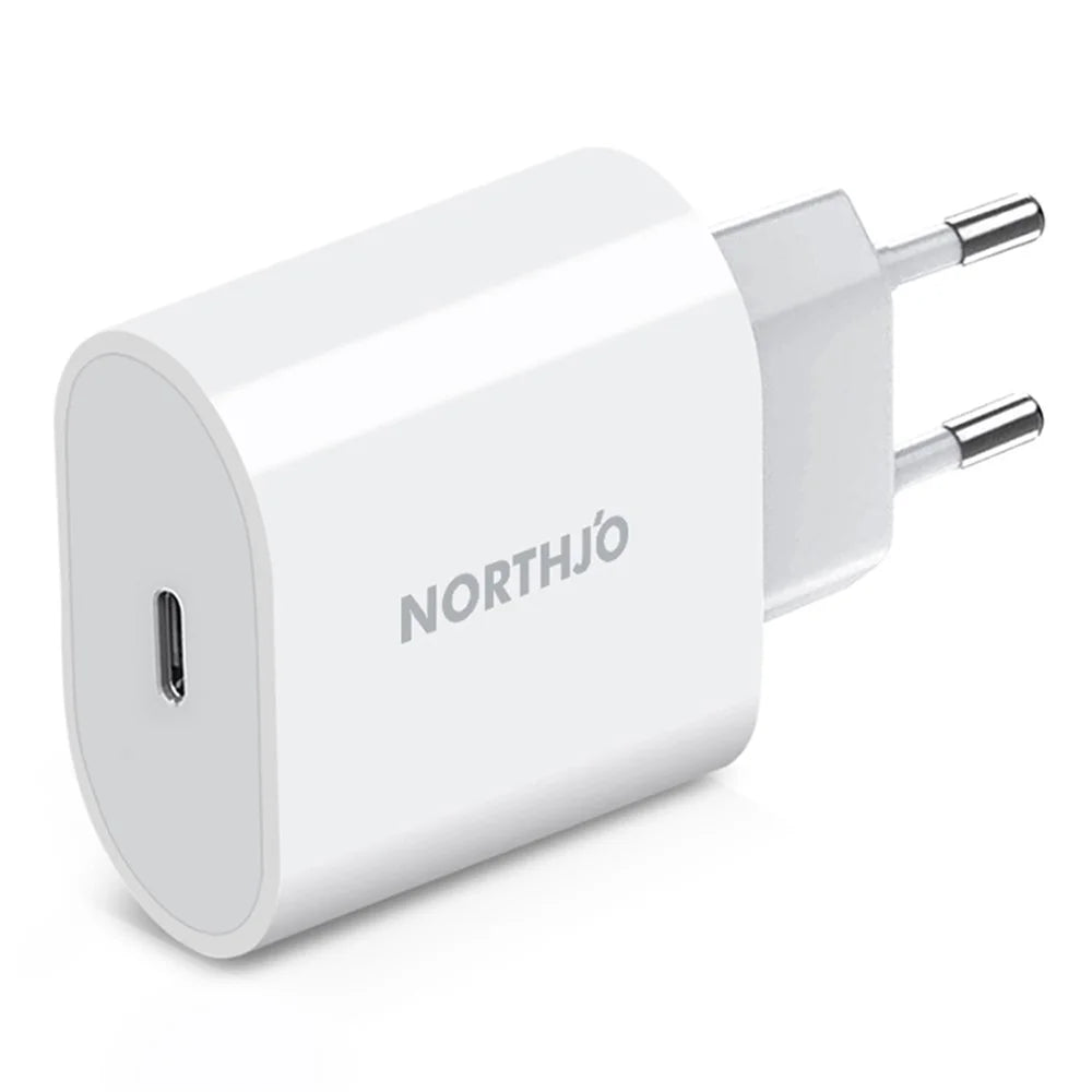 NORTHJO NOPD200101 Type-C Port Wall Charger PD 20W Phone Tablet Fast Charging Adapter - EU Plug/White - 1