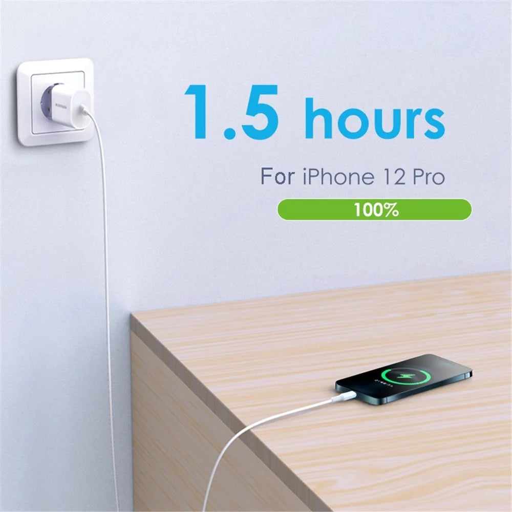 NORTHJO NOPD200101 Type-C Port Wall Charger PD 20W Phone Tablet Fast Charging Adapter - EU Plug/White - 2