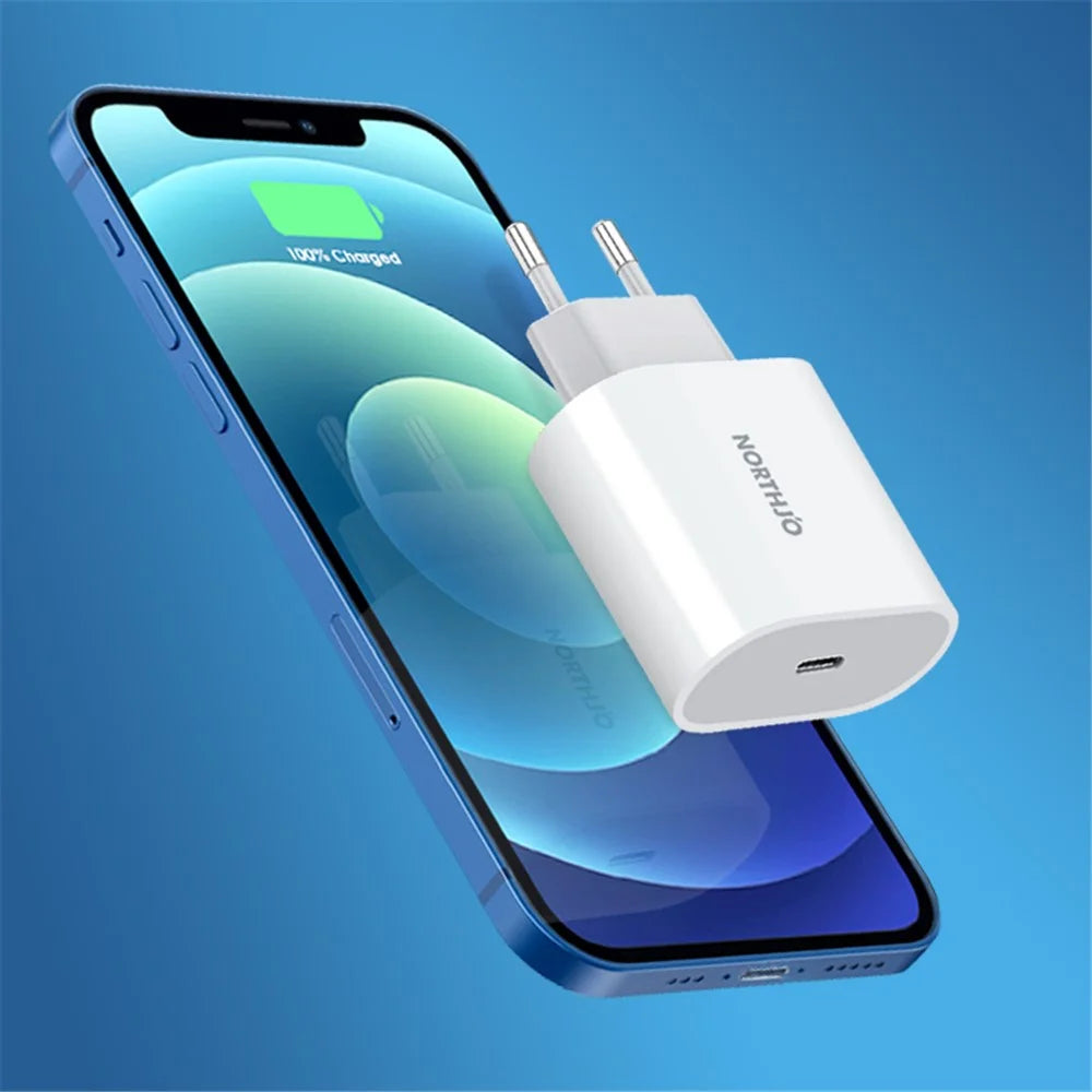 NORTHJO NOPD200101 Type-C Port Wall Charger PD 20W Phone Tablet Fast Charging Adapter - EU Plug/White - 6