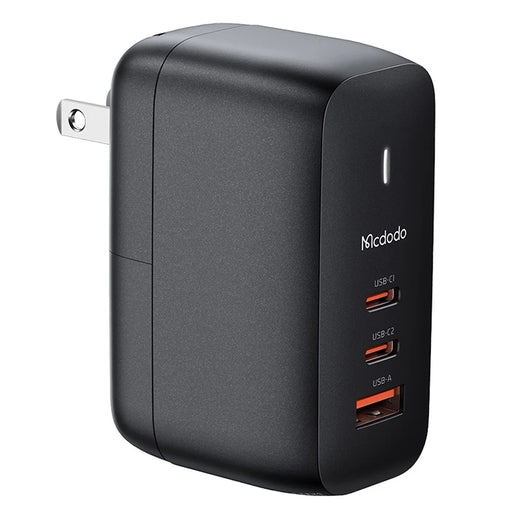 MCDODO CH-8442 MDD Mecha Series US Plug 65W GaN3.0 Dual Type-C+USB Travel Charger Adapter with Type-C Cable and EU+UK Plug - Black - 2