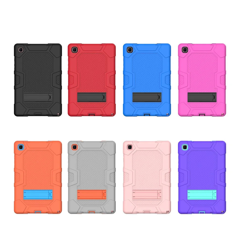 Slide-Out Kickstand Contrast Color PC TPU Silicone Tablet Case Cover for Samsung Galaxy Tab A7 10.4 (2020)  / (2022) T505 / T500 / T507 / T505N - All Black - 5