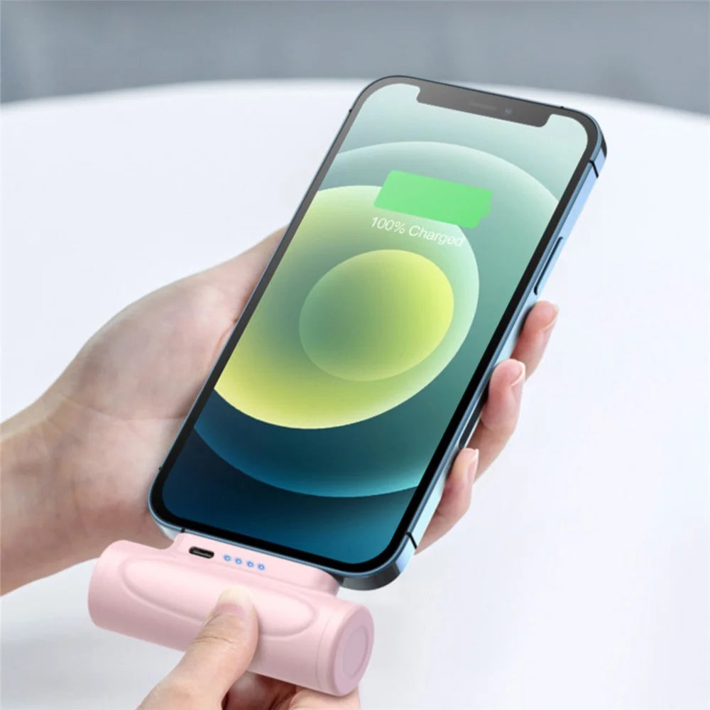 5000mAh Small Portable Charger Mini Power Bank Type-C Compact Phone Charger with Flashlight - Black - 4