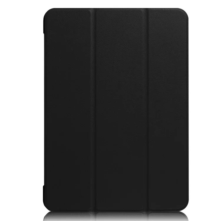 PU Leather Tablet Case for Lenovo Tab 4 10 Plus, Tri-fold Stand Hard PC Back Cover - Black - 2