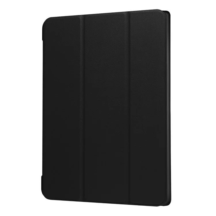 PU Leather Tablet Case for Lenovo Tab 4 10 Plus, Tri-fold Stand Hard PC Back Cover - Black - 7