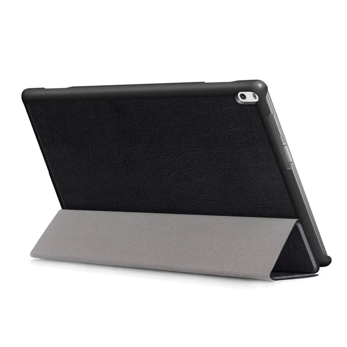 For Lenovo Tab 4 10 Plus (TB-X704F/N) Tri-fold Leather Stand Shell Accessory - Black - 6