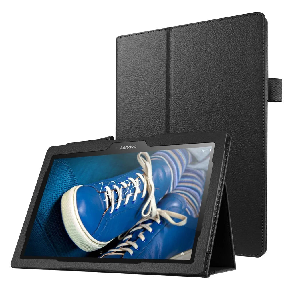 Litchi Texture Smart Leather Case for Lenovo Tab 2 A10-30 X30F - Black - 1