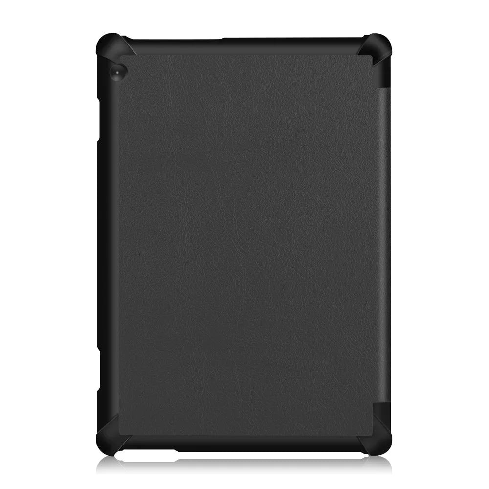 Tri-fold Stand Leather Case Narrow Bezel Design Dual-Angle Supporting Tablet Cover for Lenovo Tab M10 TB-X605F/TB-X505F - Black - 3