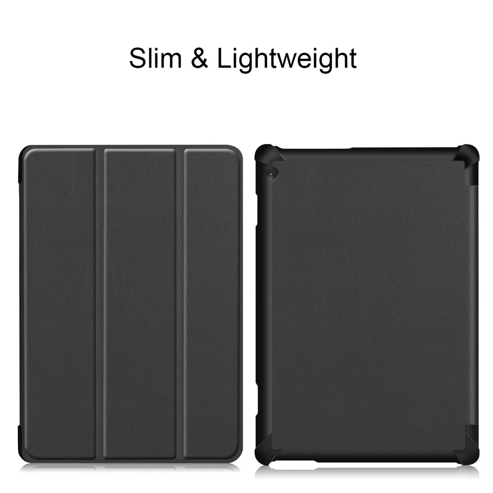 Tri-fold Stand Leather Case Narrow Bezel Design Dual-Angle Supporting Tablet Cover for Lenovo Tab M10 TB-X605F/TB-X505F - Black - 4