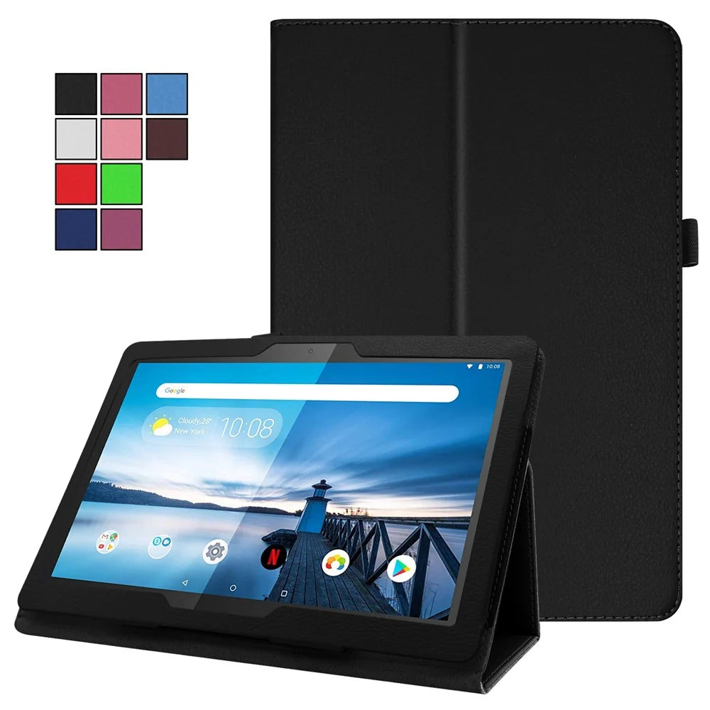 For Lenovo Tab P10 10.1-inch Litchi Texture Leather Stand Protection Case - Black - 2
