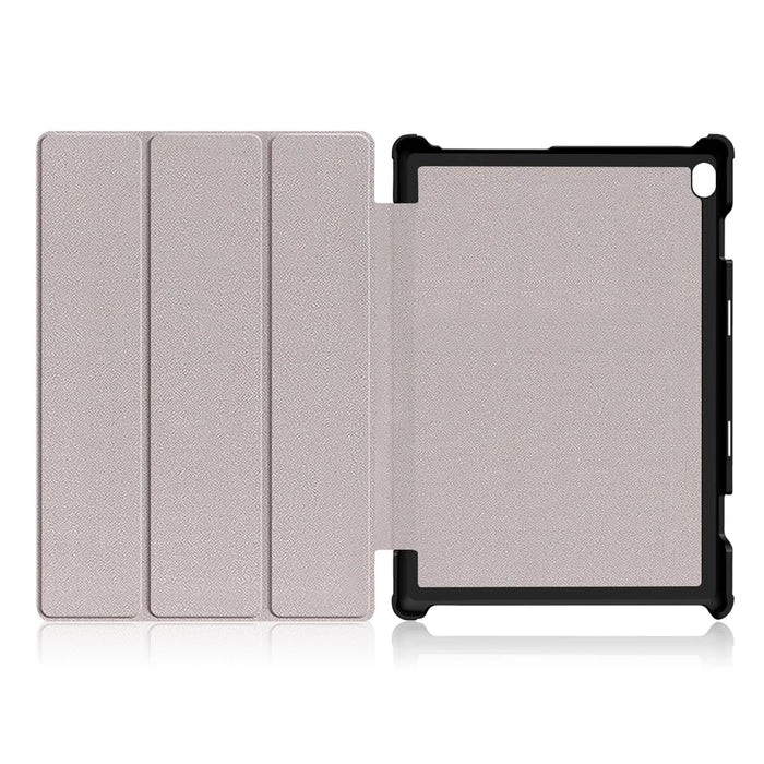 Tri-Fold Stand Leather Smart Auto Wake-Up/Sleep Case for Lenovo Tab M10 TB-X605F/TB-X505 - Black - 2
