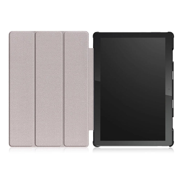 Tri-Fold Stand Leather Smart Auto Wake-Up/Sleep Case for Lenovo Tab M10 TB-X605F/TB-X505 - Black - 3