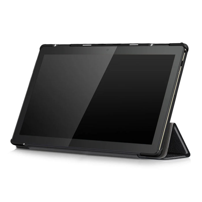 Tri-Fold Stand Leather Smart Auto Wake-Up/Sleep Case for Lenovo Tab M10 TB-X605F/TB-X505 - Black - 7