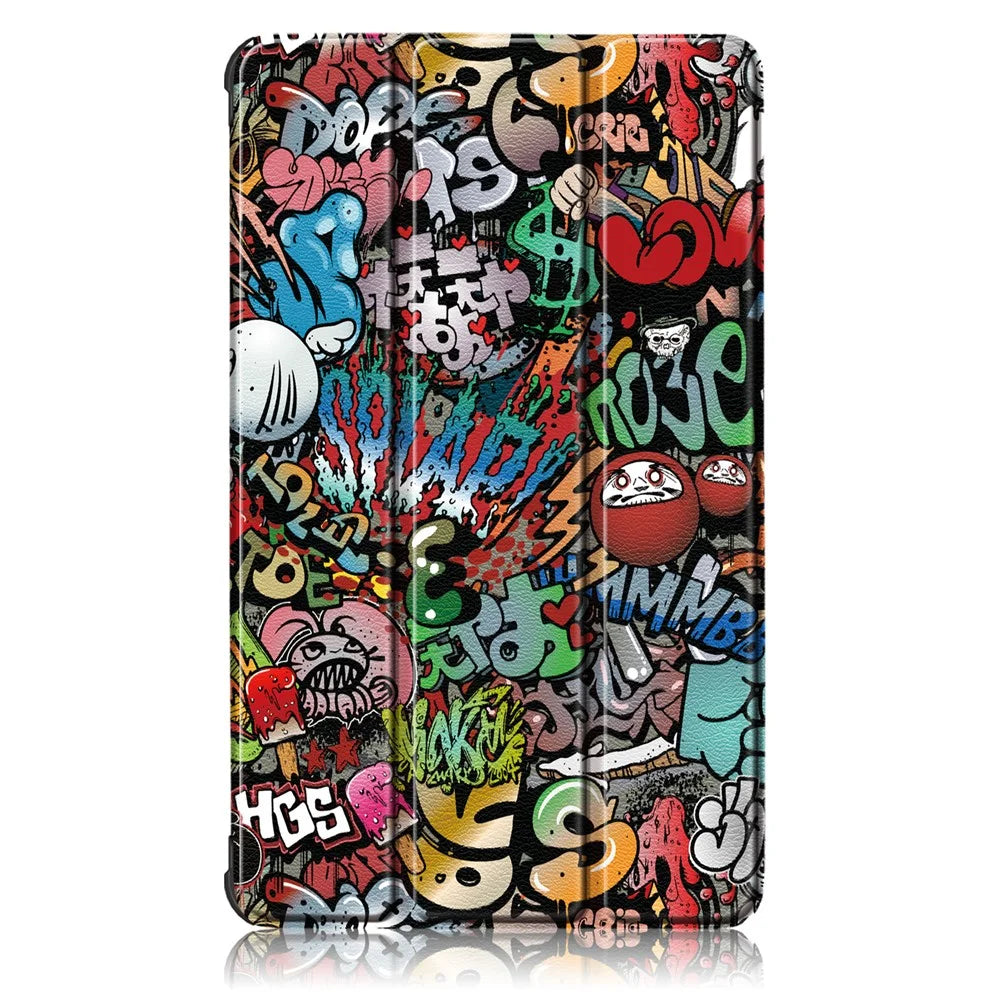 Patterned Tri-fold Stand Leather Smart Protective Tablet Case for  Lenovo Tab M7 (2nd Gen) TB-7305F / (3rd Gen) - Cartoon Pattern - 2
