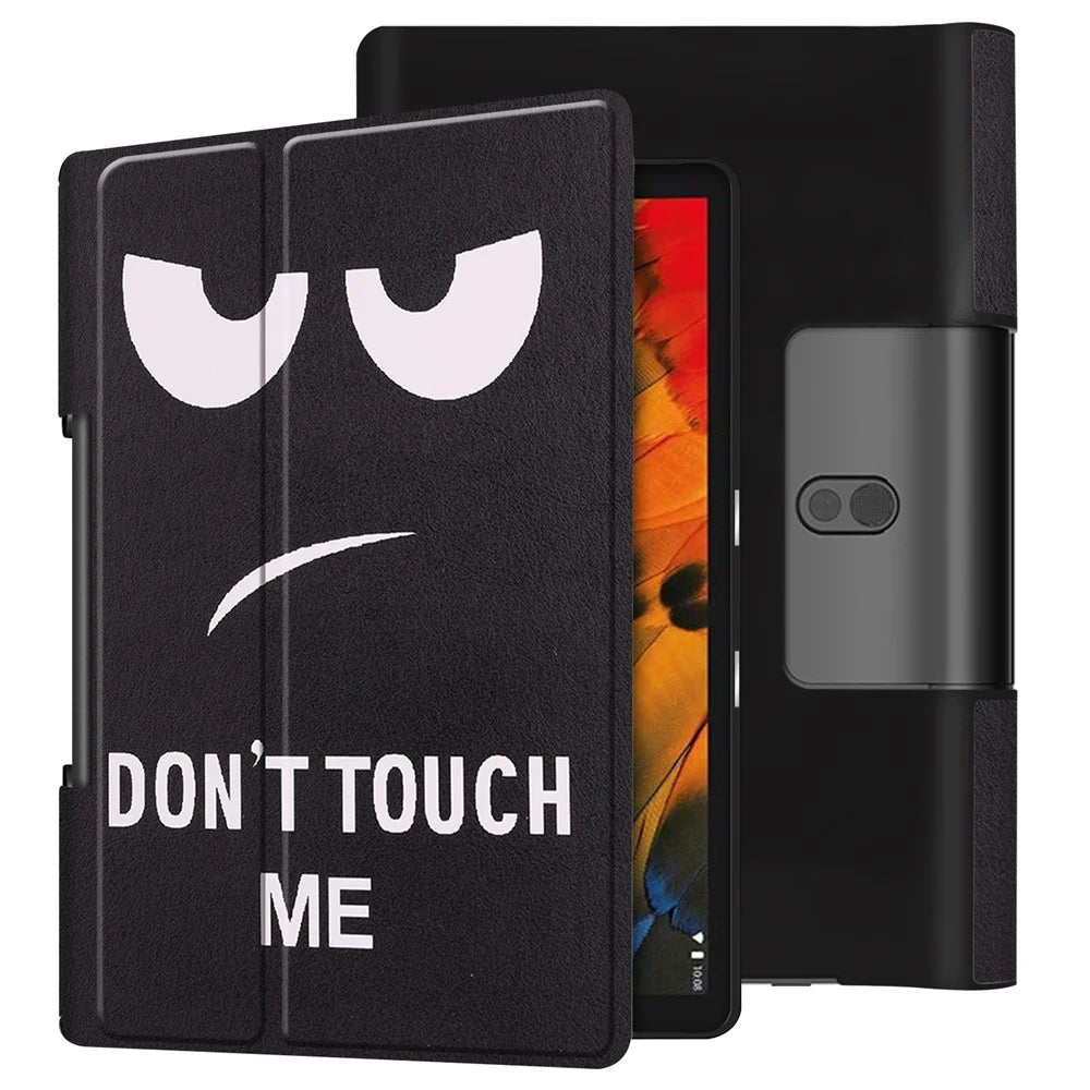 For Lenovo Yoga Smart Tab Stand Protective Cases Pattern Printing Smart Folio Cover - Don't Touch Me - 1