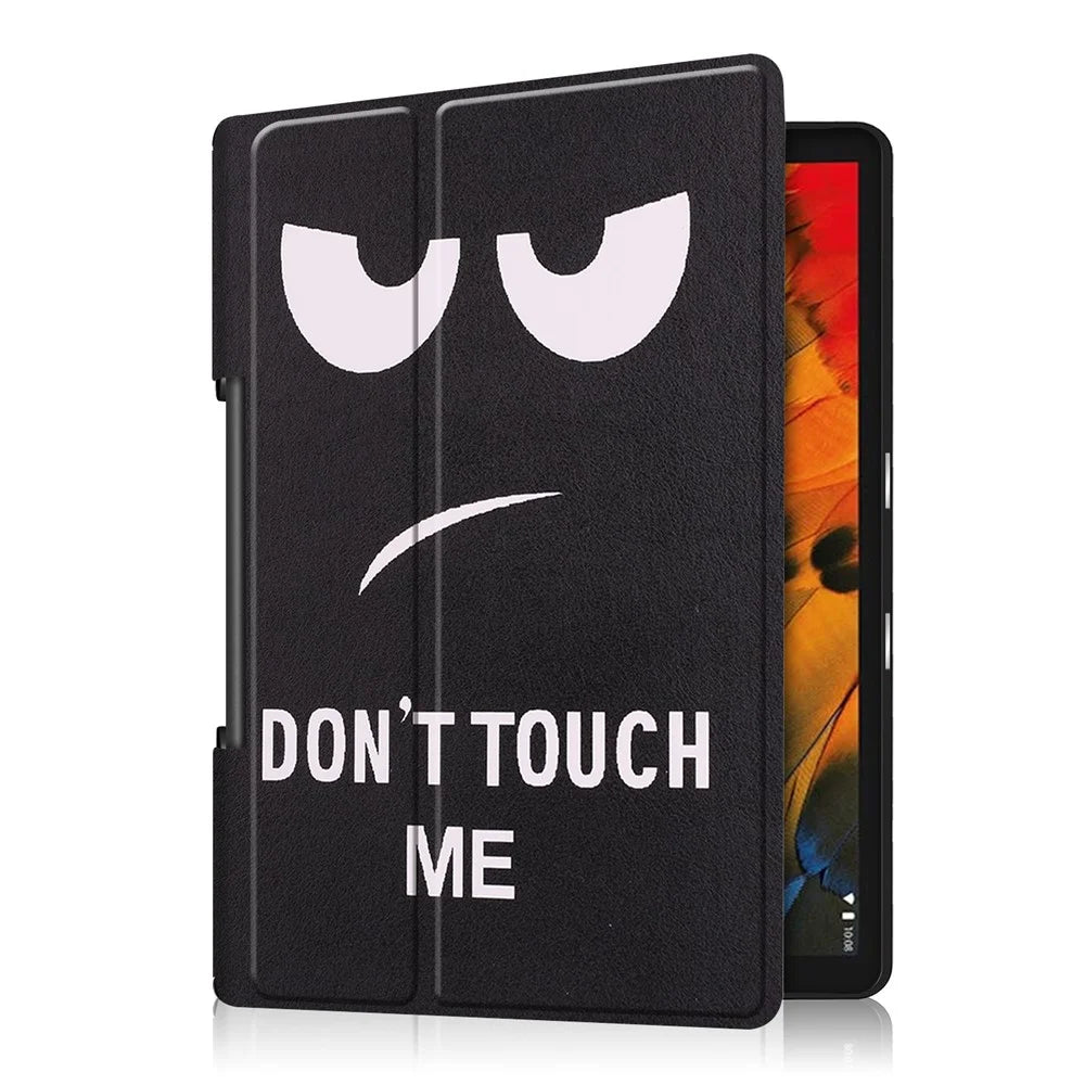 For Lenovo Yoga Smart Tab Stand Protective Cases Pattern Printing Smart Folio Cover - Don't Touch Me - 5