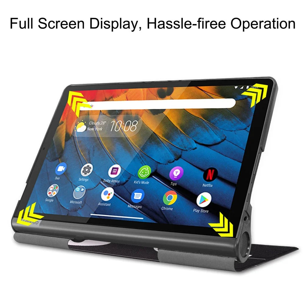 For Lenovo Yoga Smart Tab Stand Protective Cases Pattern Printing Smart Folio Cover - Don't Touch Me - 6