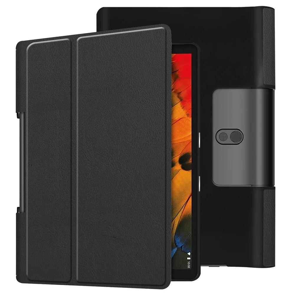 Anti-scratch Leather Cover for Lenovo Yoga Smart Tab with Stand Tablet Case - Black - 1