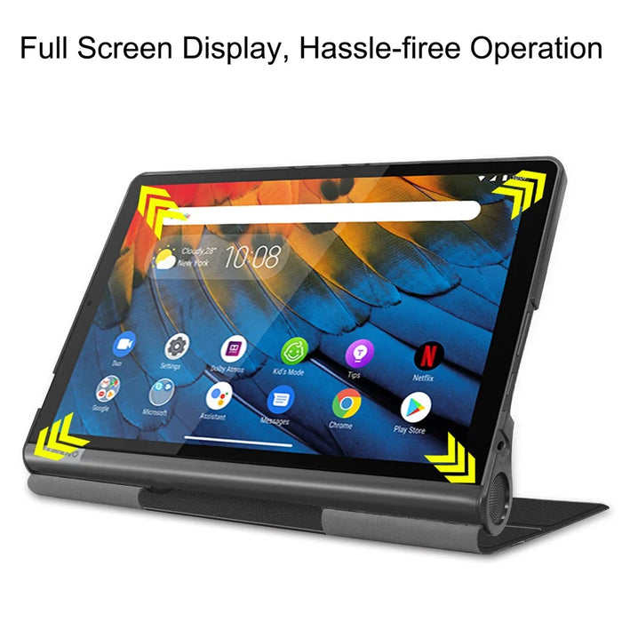Anti-scratch Leather Cover for Lenovo Yoga Smart Tab with Stand Tablet Case - Black - 6
