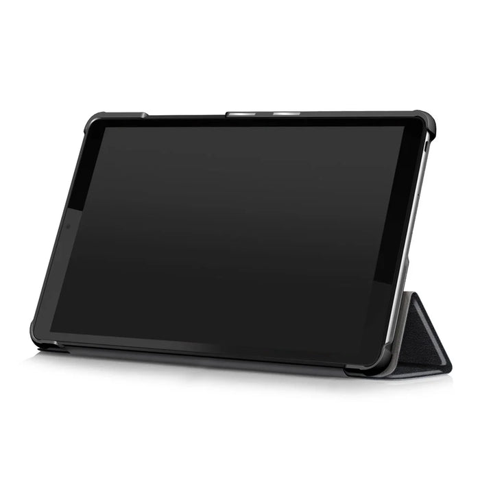 Litch Skin PU Leather Tri-fold Stand Tablet Case for Lenovo Tab M8 TB-8505 - Black - 6