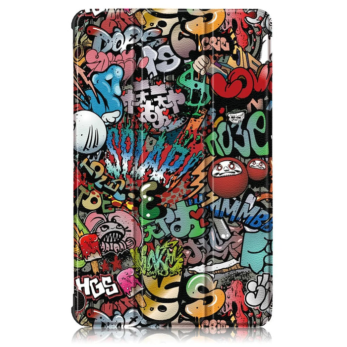 Pattern Printing Tri-fold Stand Leather Case for Lenovo Tab M8 TB-8505 - Cartoon Graffiti - 2