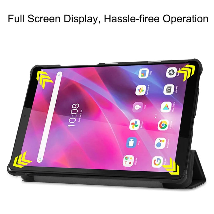 Stable Tri-fold Stand Stand Leather Tablet Covering Protection Case for Lenovo Tab M8 TB-8505X - Black - 3