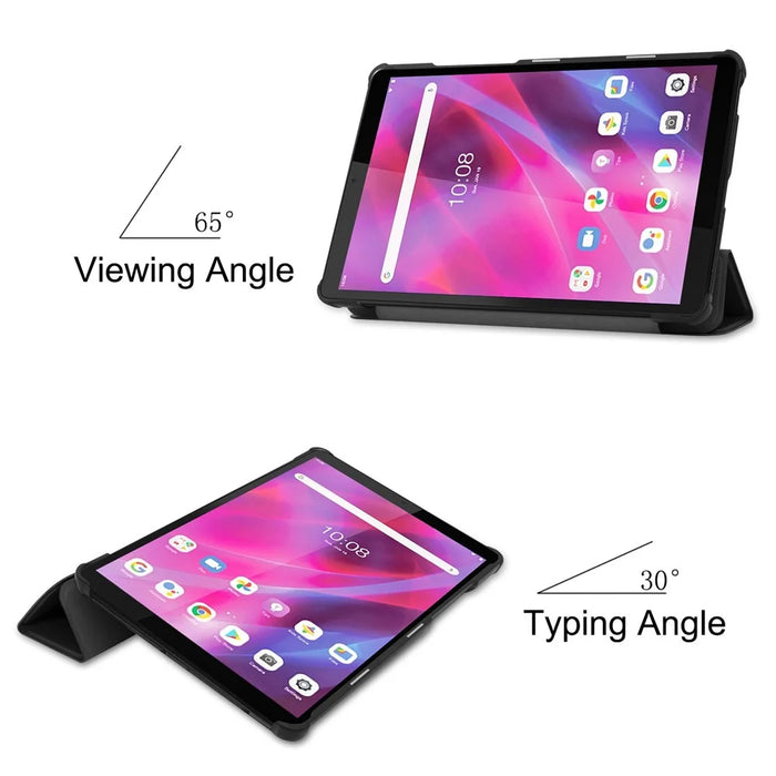 Stable Tri-fold Stand Stand Leather Tablet Covering Protection Case for Lenovo Tab M8 TB-8505X - Black - 5