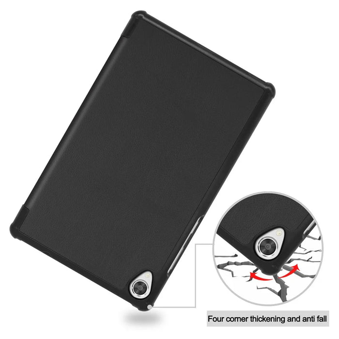 Stable Tri-fold Stand Stand Leather Tablet Covering Protection Case for Lenovo Tab M8 TB-8505X - Black - 6