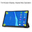 Tri-fold Leather Stand Case Textured PU Leather + PC Full Protective Tablet Case for Lenovo Tab M10 Plus TB-X606F - Black - 4